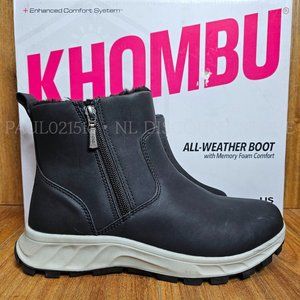 KHOMBU Women's Sienna All Weather Fur Lined Boots, Black